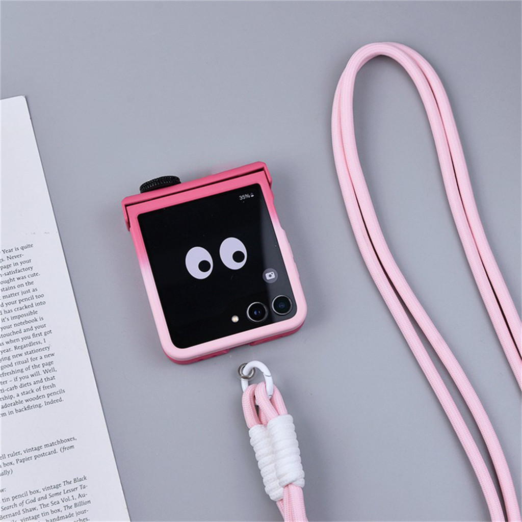 Korean Cute Gradient Pink Biscuit Portable Rope Case for Samsung Galaxy ...