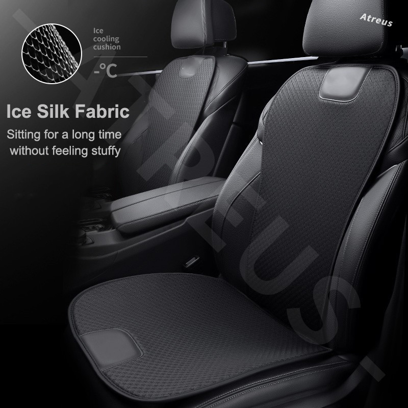 thumbnail image 2 of Synterior Synthetic Leather Front Seat Cushion Covers For Honda Vehicles - Black, UV/Waterproof, 4-Piece Set 2 of 5