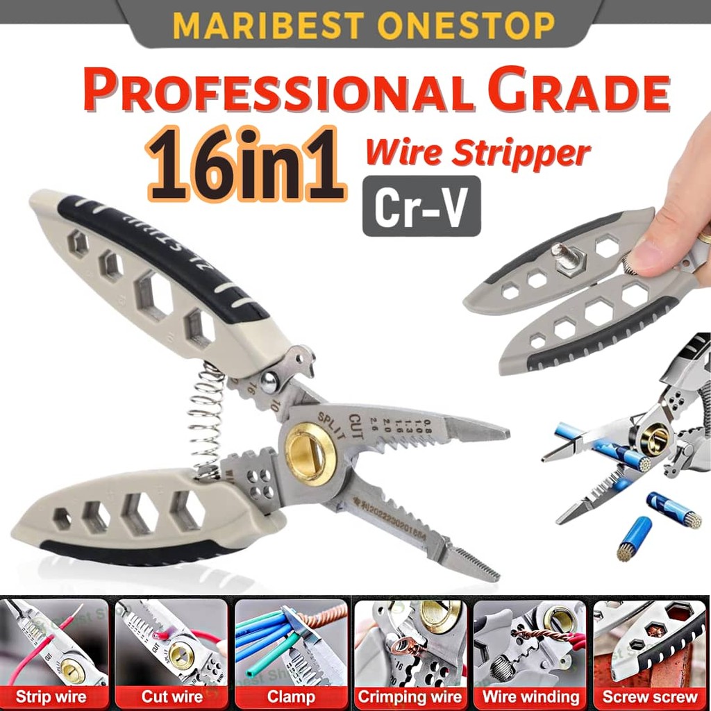 16 In 1 Multifunctional Stripping Pliers Thread Cutting Winding ...