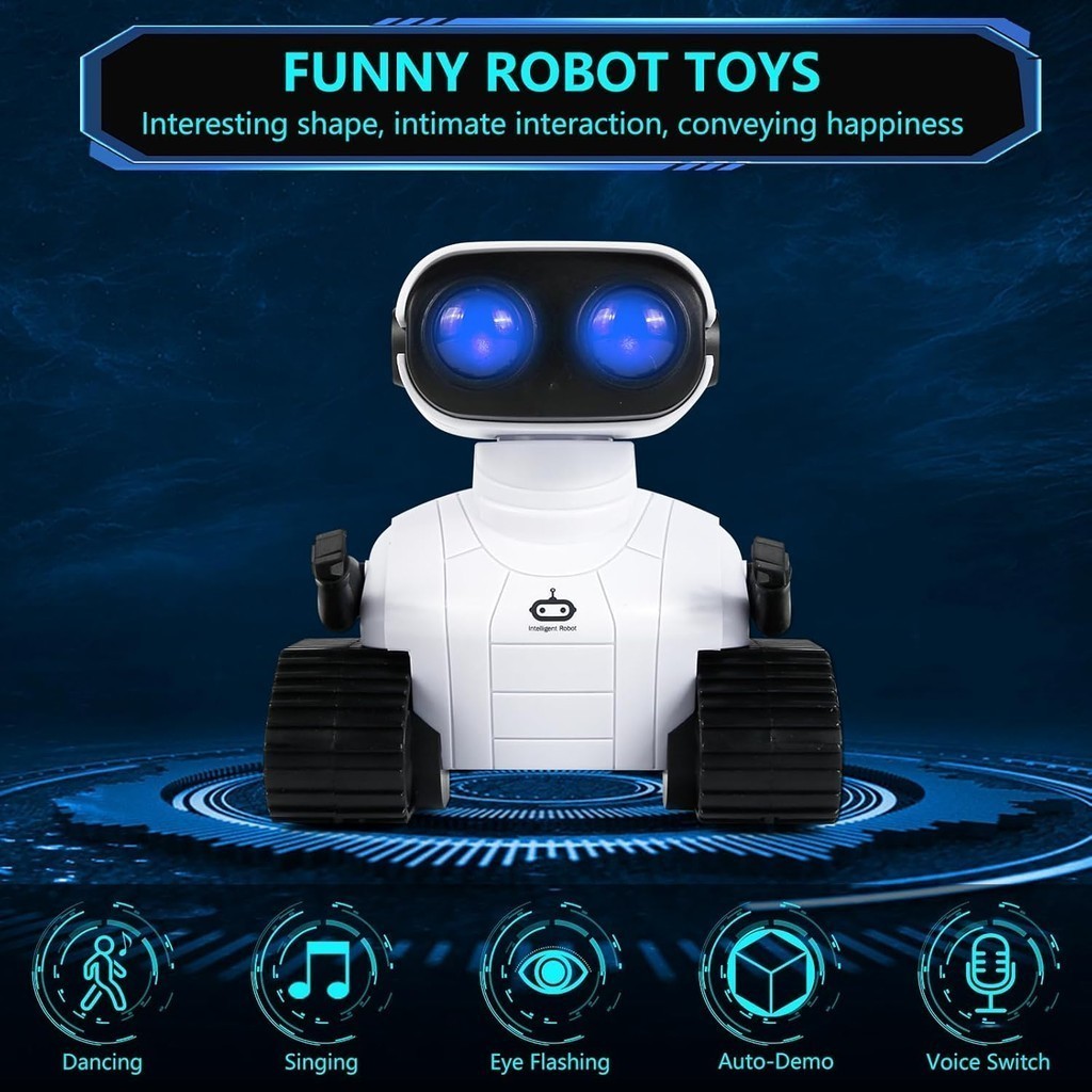 Robot Toy, RC Toy Robot for Kids Remote Control Robot with LED Eyes ...