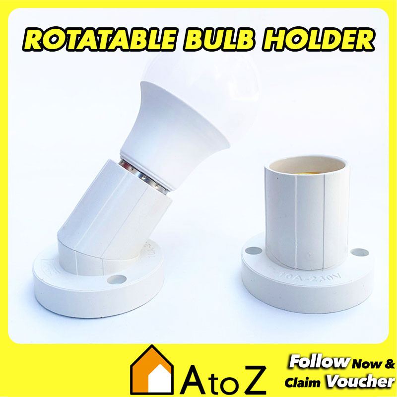 Rotatable E27 Bulb Holder Oblique Screw Lamp Base Socket Light Mentol ...
