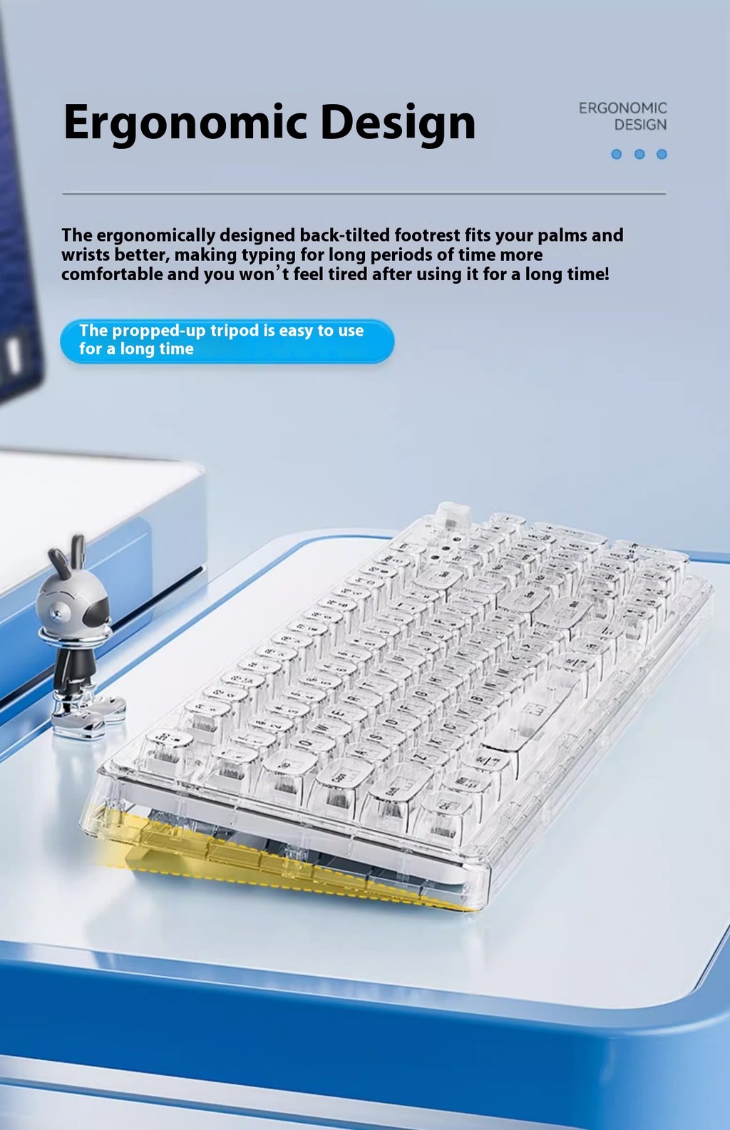 Lei Lin Z99 Ice block transparent wireless Bluetooth crystal keyboard ...