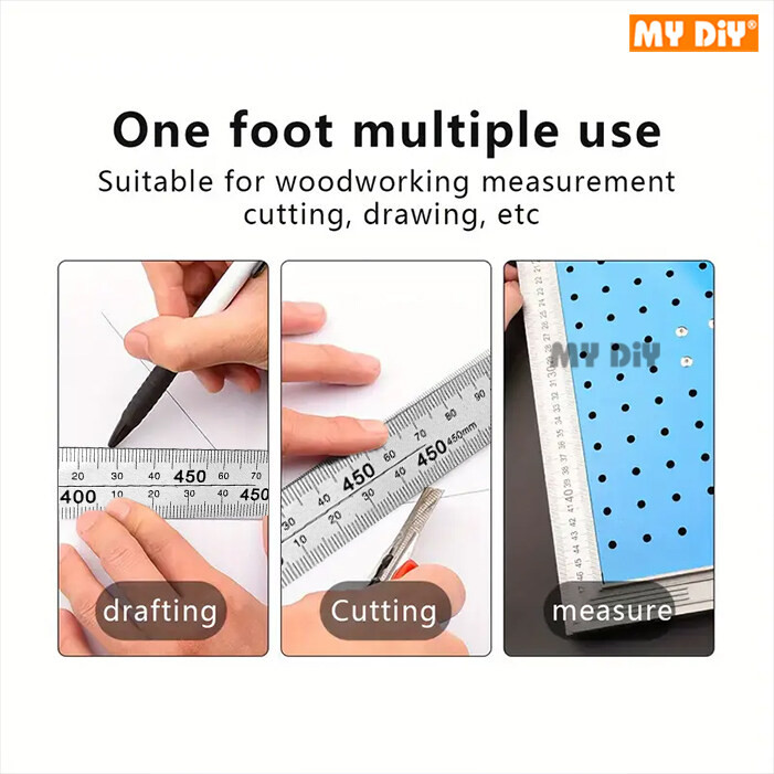 STAINLESS STEEL TRY TRIANGLE SQUARE ANGLE RULER L SHAPE RULER AND ...