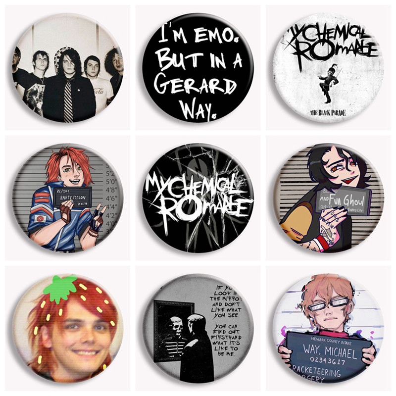 Rock Band My Chemical Romance Button Pin I Love Mcr Dead Hip Hop Punk ...