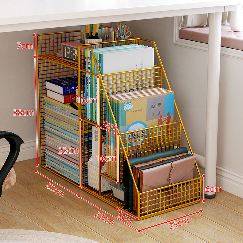 Under Desk Bookshelf Shelf Rack Floor-standing Book Storage Box ...