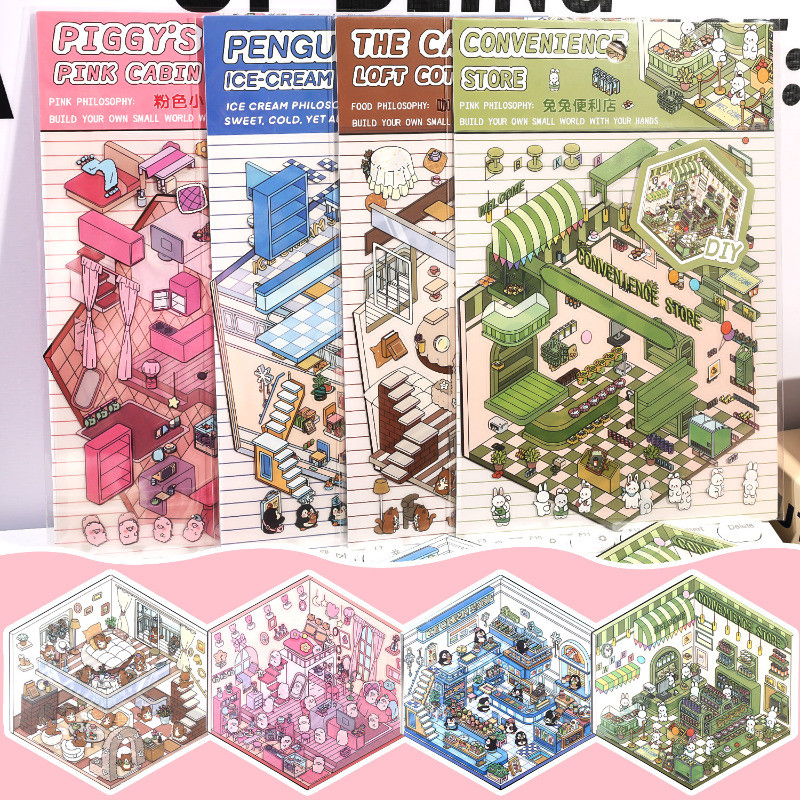 3D Stacking Landscape Sticker - Mini Scene Texture Set - DIY Hand ...