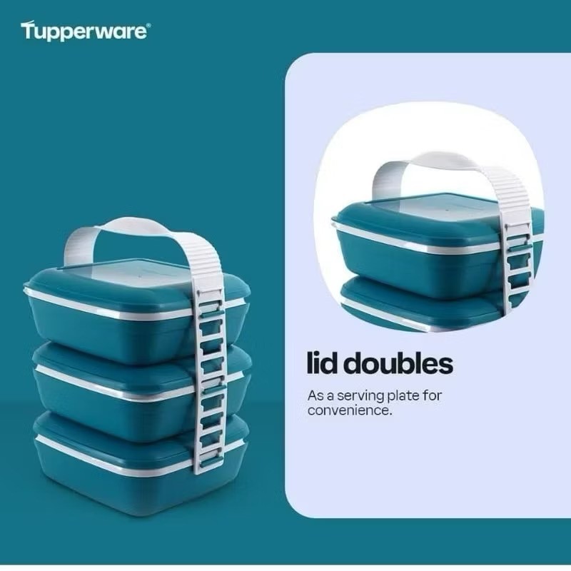 Tupperware Picnic Trio Set / Lunch Box/ Food Container/ Bekas Makanan ...