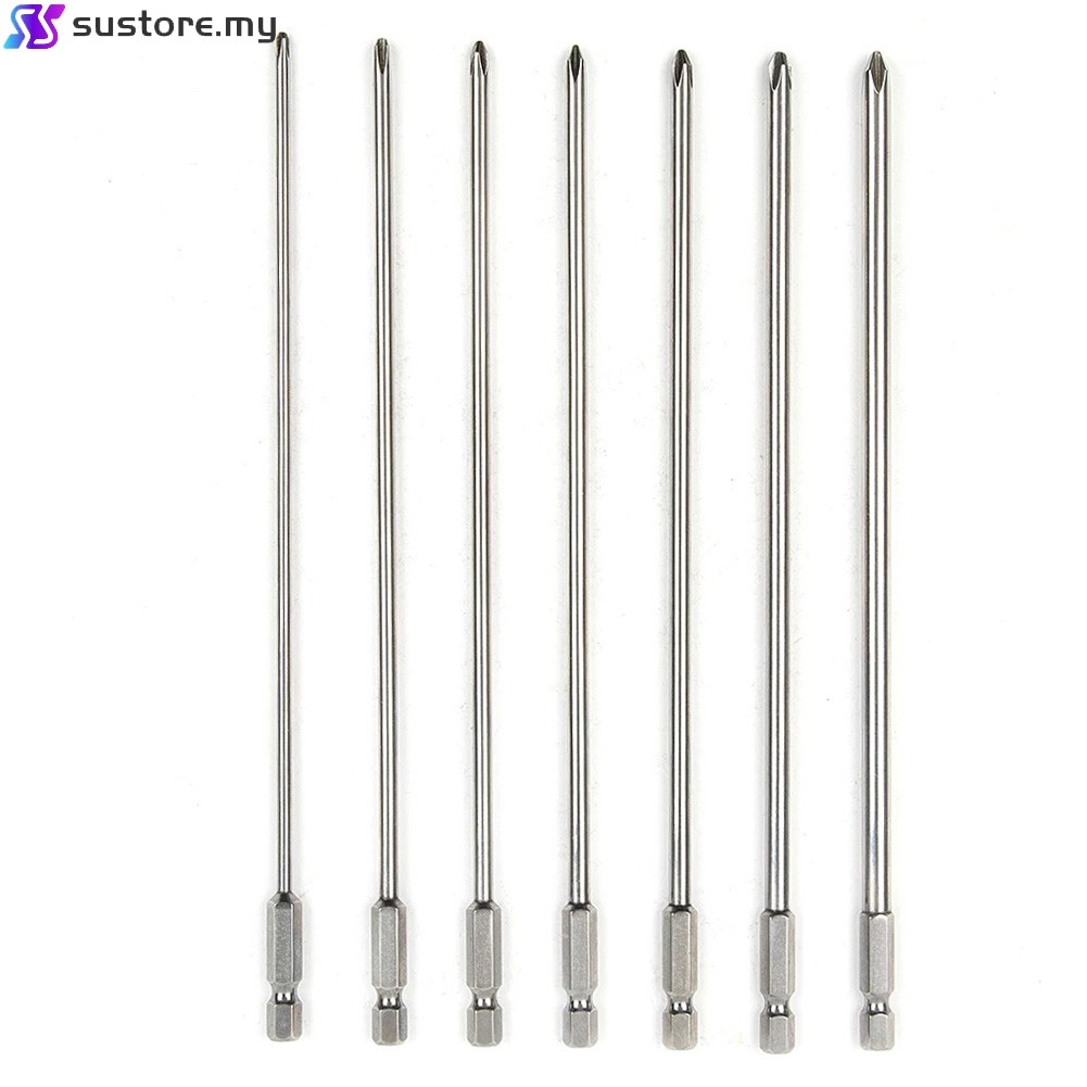 [Super]7Pcs 6.35mm Shank 200mm Long PH1 PH2 Cross Screwdriver Bits ...