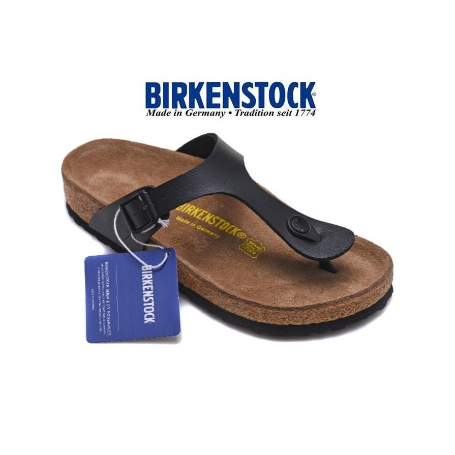 Birkenstock Flip-Flops Matte Black Leather Casual Leather Sandals 35-45 ...