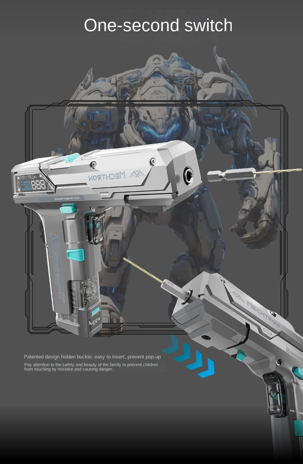 MECHTRON impact drill intelligent dual speed lithium drill handheld ...