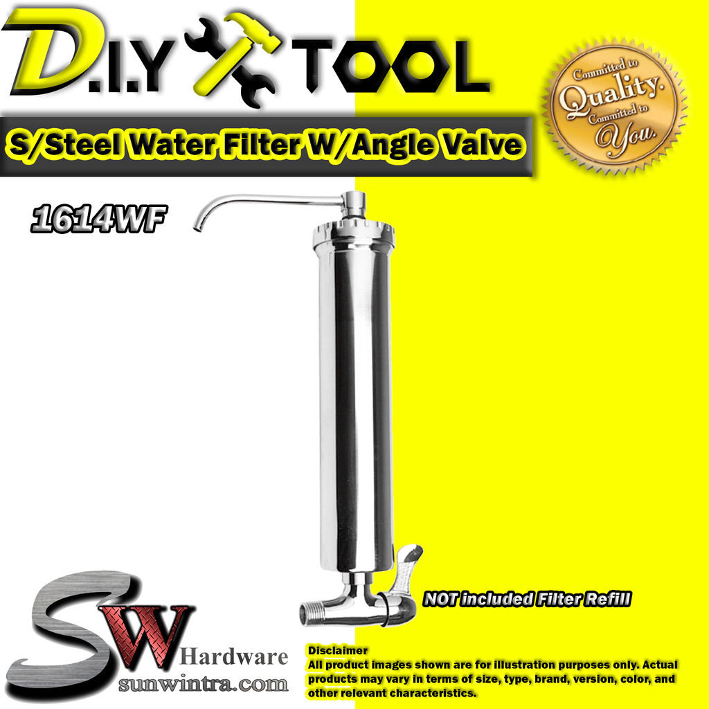SW Hardware Stainless Steel Water Filter with Angle Valve / Ceramic ...