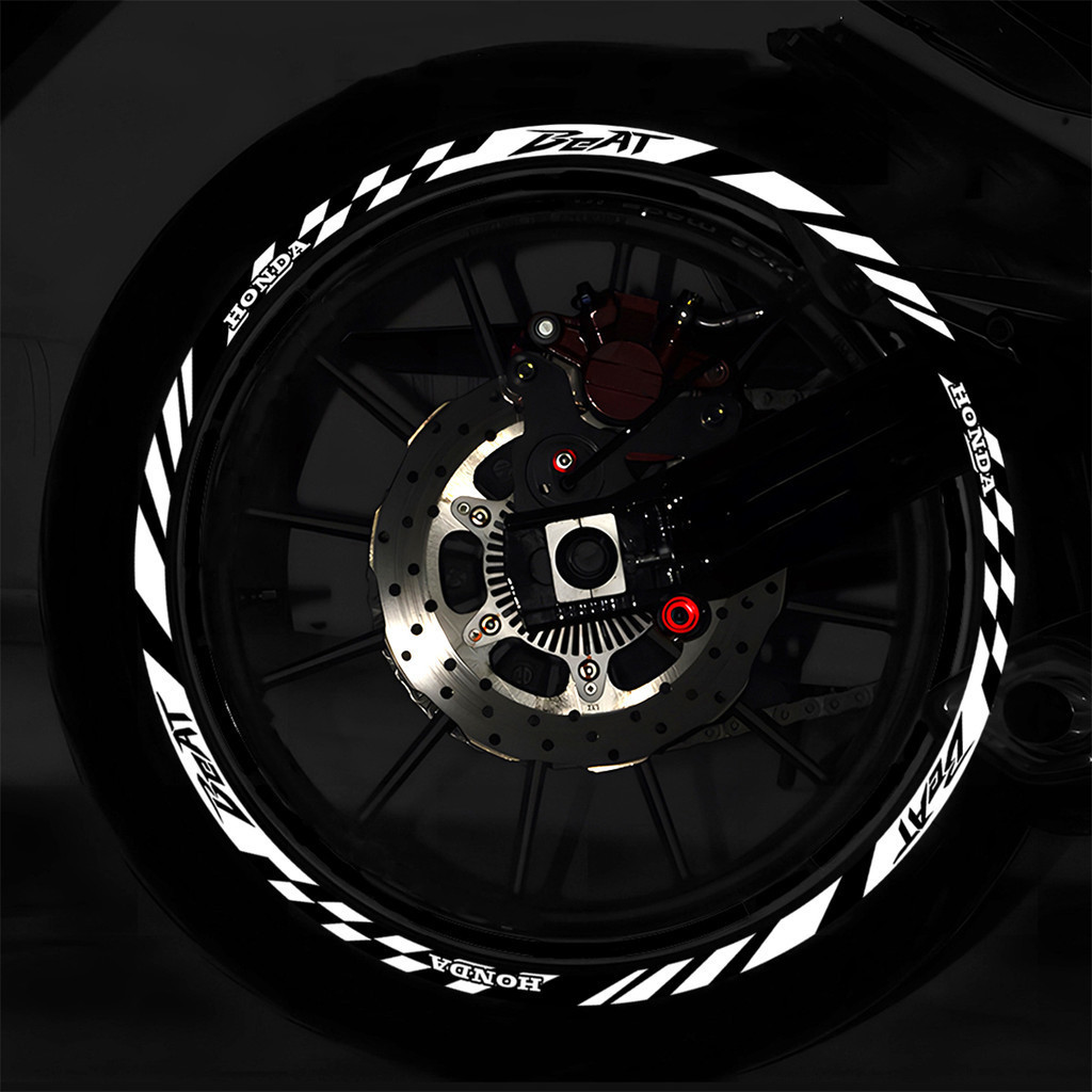 For HONDA BeAT 110 FI 14 Inch Motorcycle Wheel Rim Stickers Reflective ...