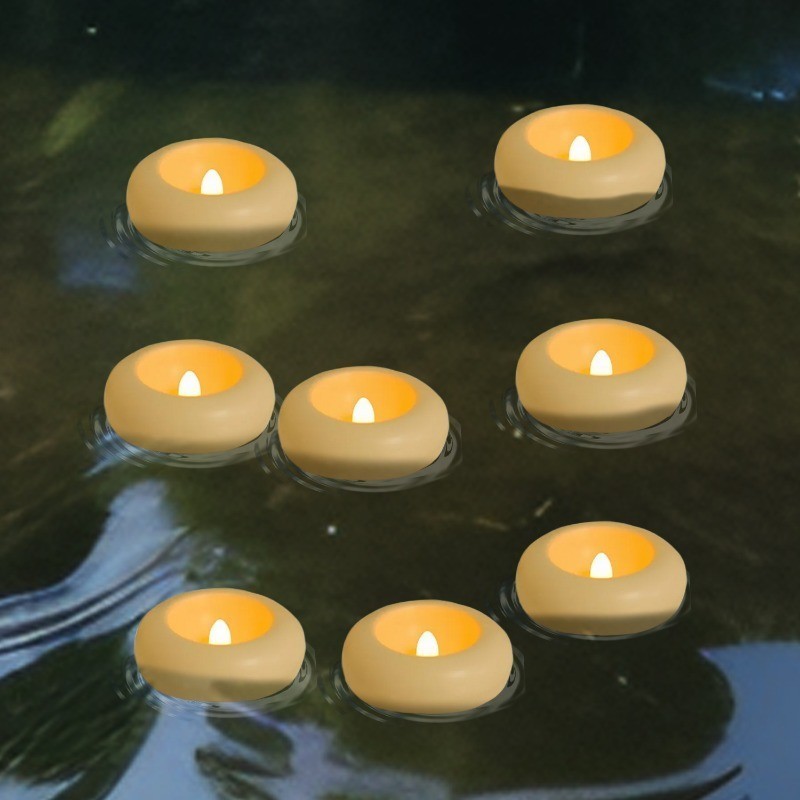 1/3Pcs LED Floating Water Induction Candles - For Bathtub Swimming Pool ...