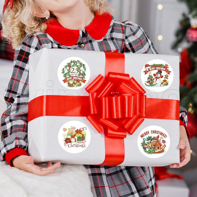 500 Pieces Christmas Roll Stickers 2.5cm Winter Holiday Envelope ...