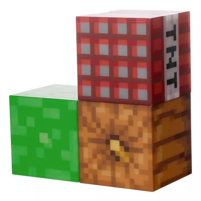 MINISO MINISO MINISO Minecraft Series Square Night Light Bedroom Sleep ...