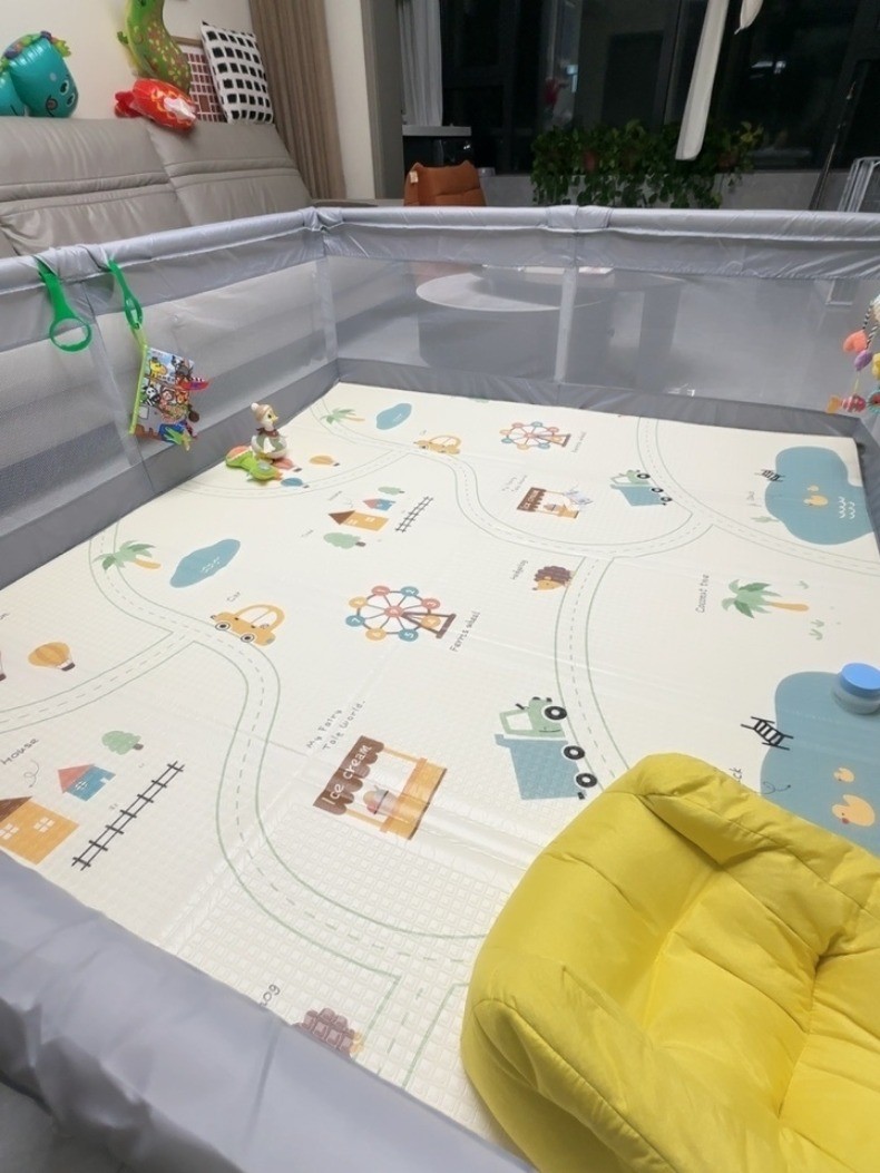 Extra Large 2cm Thick Baby Play Mat with Travel Bag - Waterproof Tummy ...