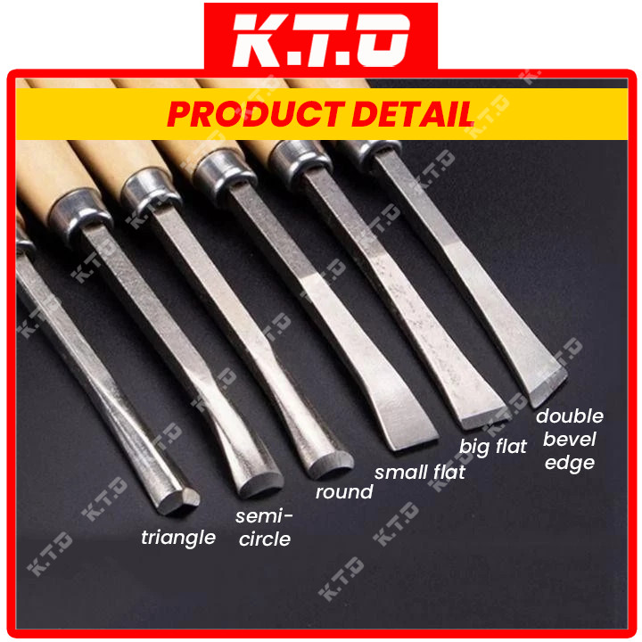 6Pcs / Set Wood Carving Chisels Tools Set Woodworking Sculpting Tool ...