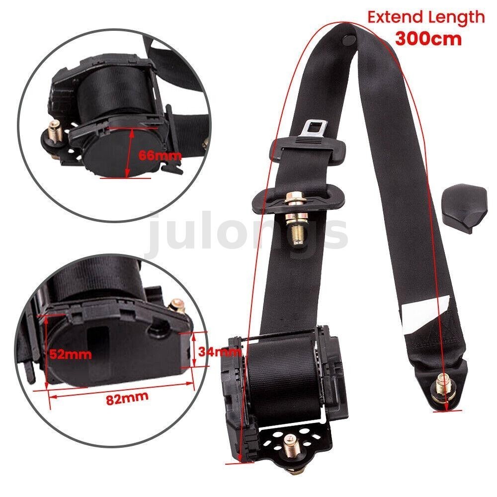 NEW Universal Retractable 3 Point Auto Car Safety Seat Belt for All Car ...