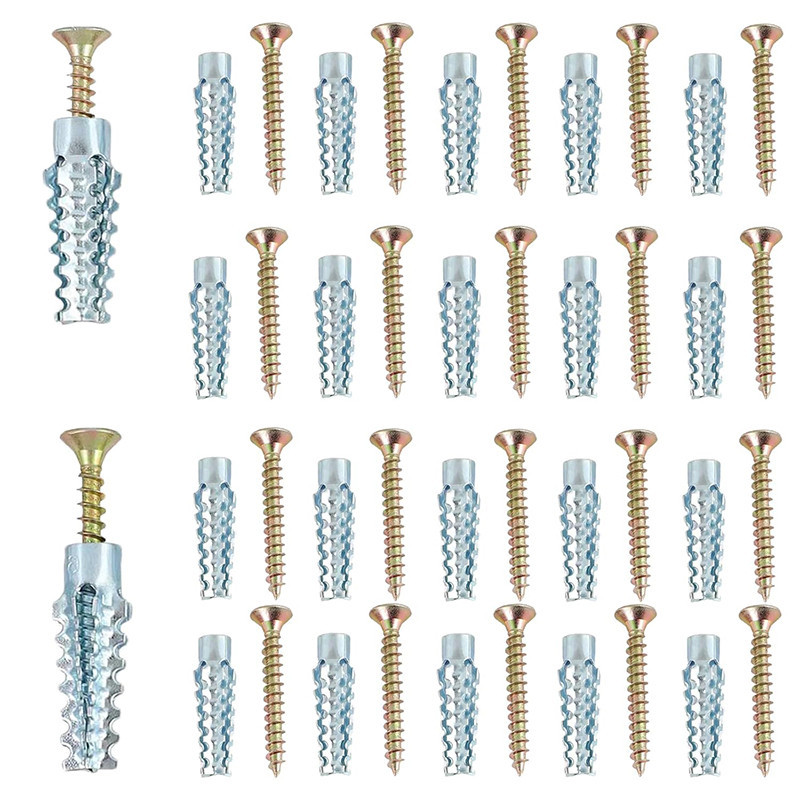 50/100/200 Sets Steel Expansion Tube Pipe Elf Tapping Screw Drilling ...