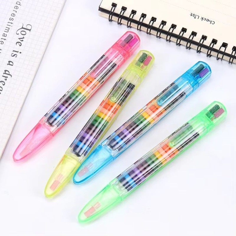 20 Colors Stackable Crayons Kids Replaceable Tips Rainbow Doodle ...