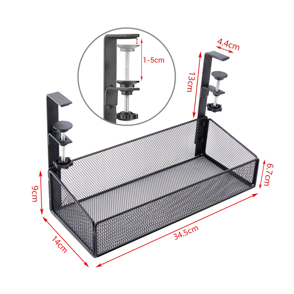 Under Desk Organizer Office Table Storage Shelf Desk Cabinet Storage ...