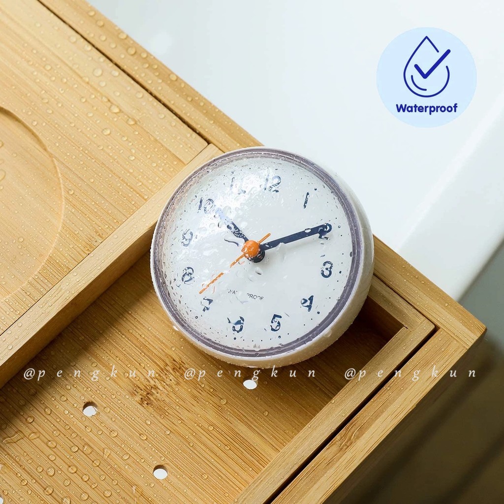 Suction Cup Clock Bathroom Waterproof Anti-Fog Wall Clock Kitchen ...