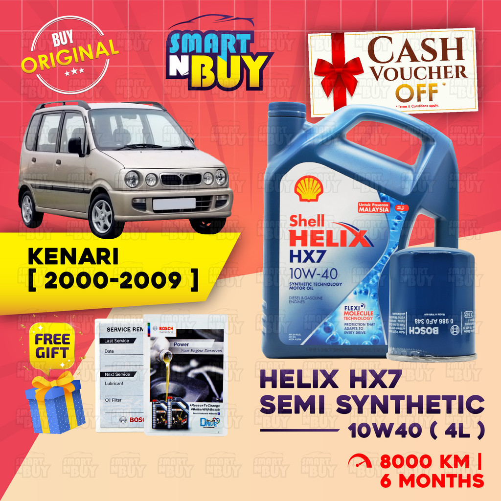 Shell Engine Oil 10W40 Semi Synthetic Original Minyak Hitam Kereta ...