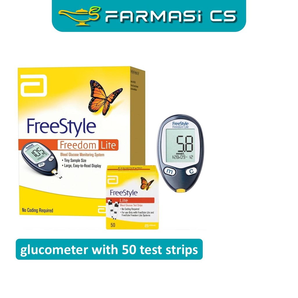 Abbott Freestyle Freedom Lite Glucometer with 50 Test Strips EXP:04/ ...