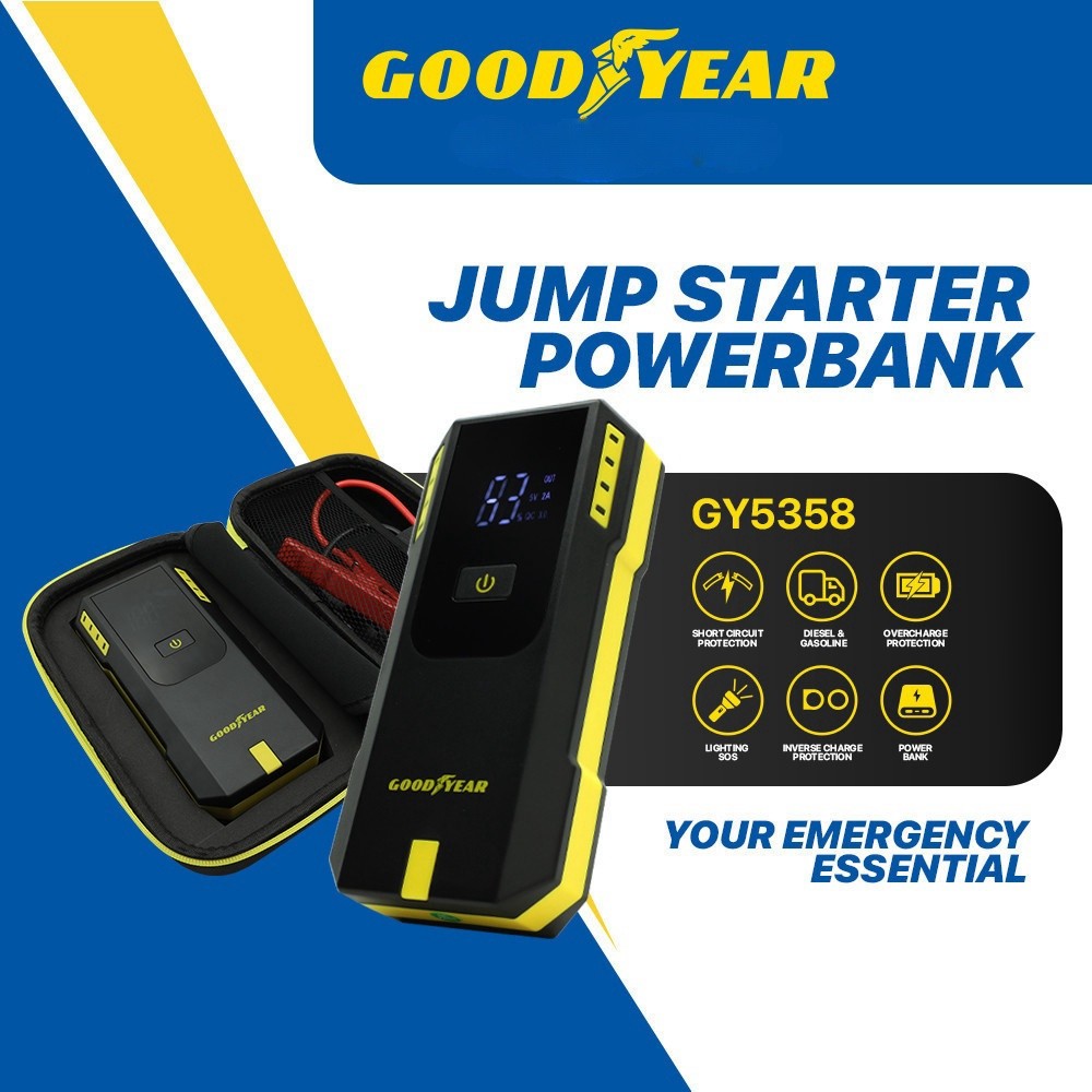 Goodyear GY-5358 Jump Starter Powerbank with LED Screen for Car ...