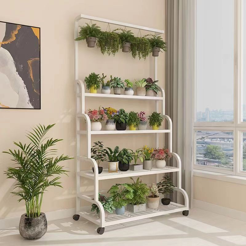 Flower Rack Wrought Iron Storage Rack Balcony Floor-standing Flower Pot ...