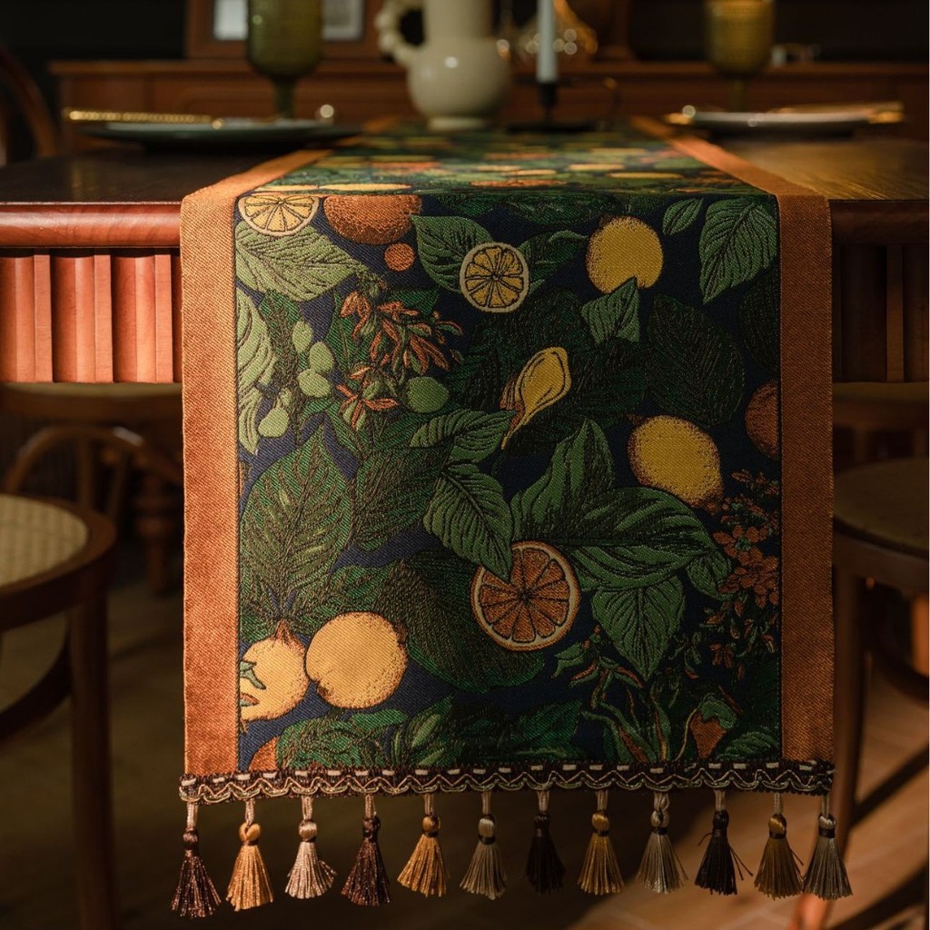 #Raya decoration#Table Mat American Jacquard Retro Embroidery Table ...