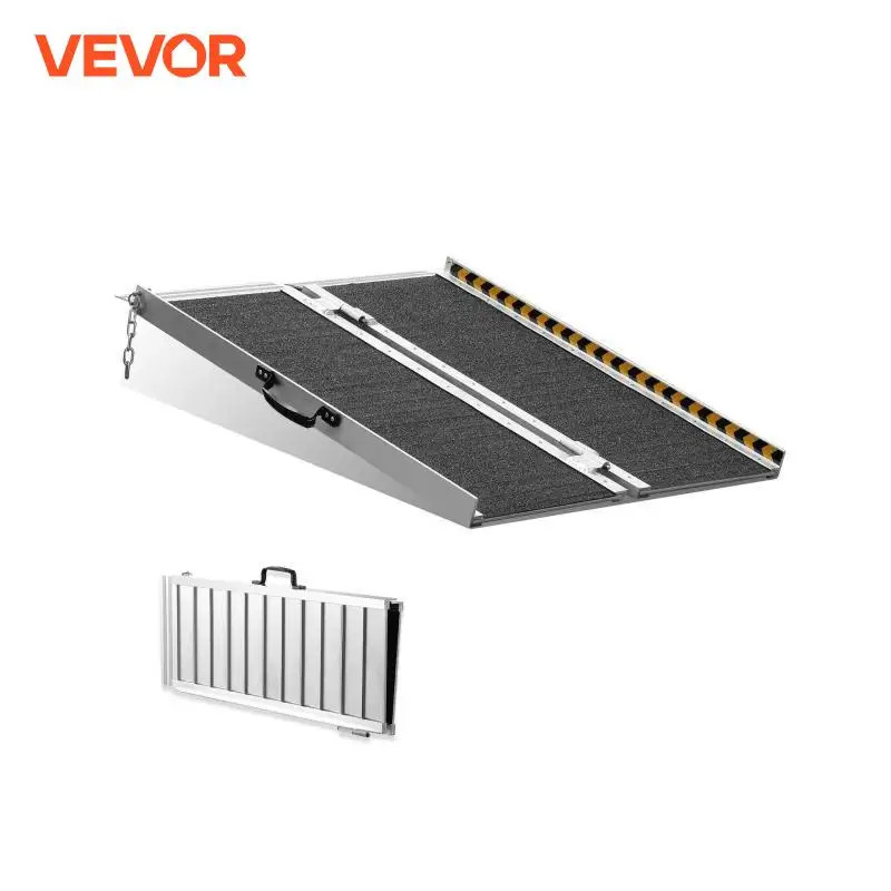 VEVOR Portable Wheelchair Ramp Non-Slip Aluminum Folding Threshold Ramp ...