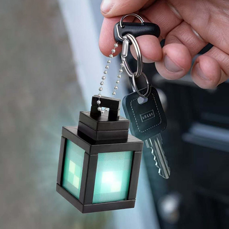Minecraft Luminous Keychain Square Block Design Keyring Student ...