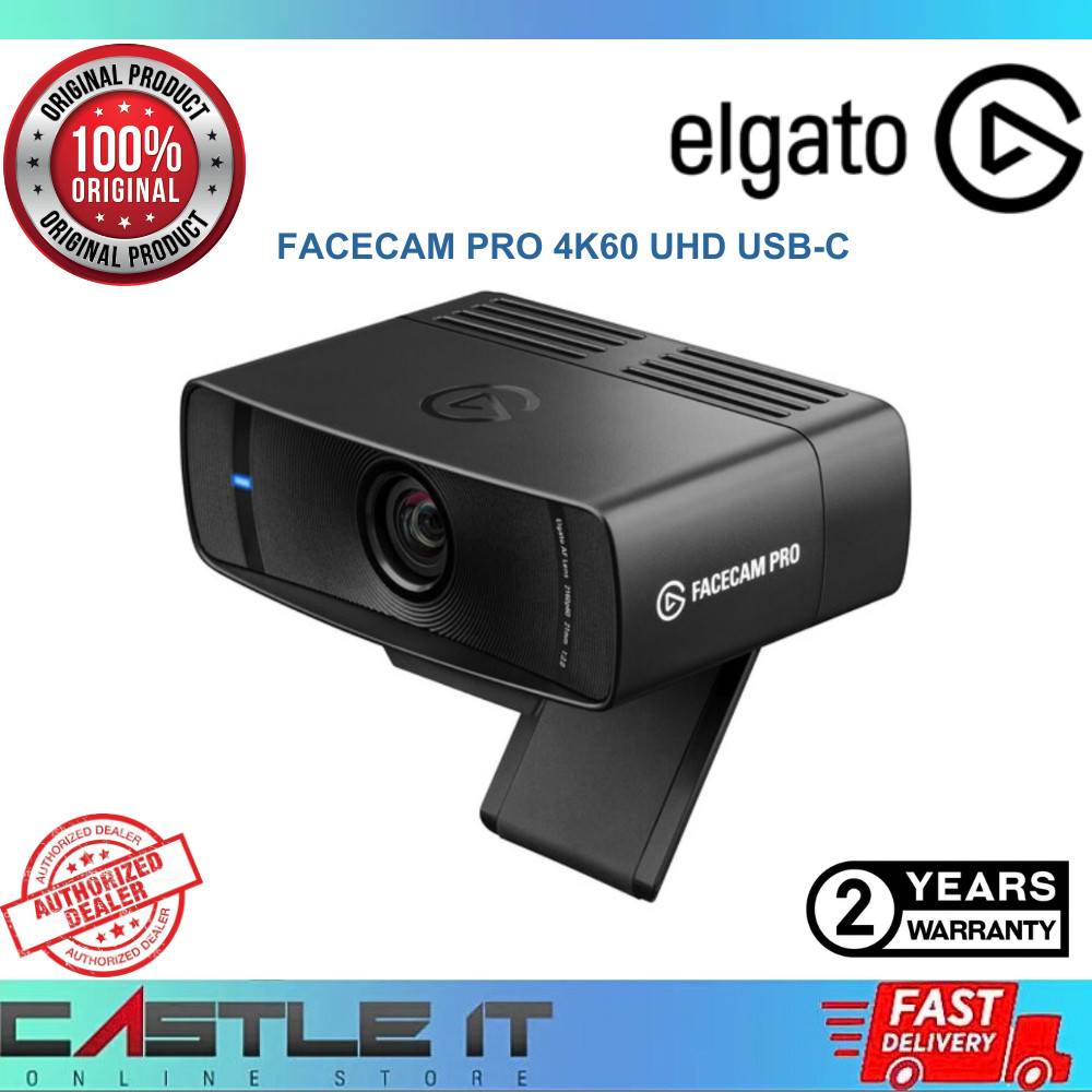 Elgato Facecam Pro 4K60 UHD USB-C Webcam Premium Autofocus Wide Angle ...
