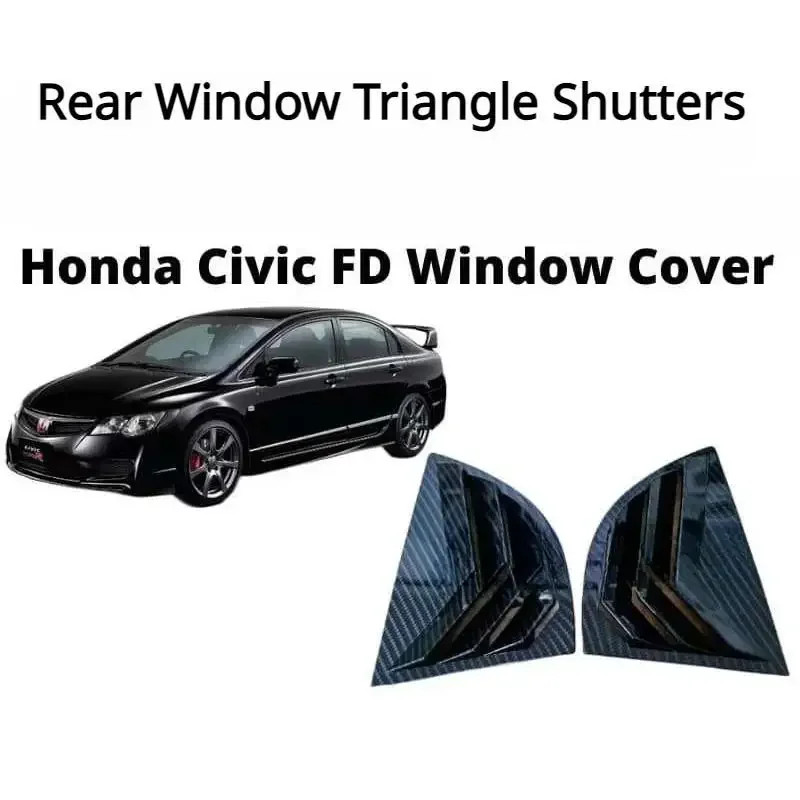Honda Civic FD Window Cover Rear Triangle Cover Carbon Rear Window ...