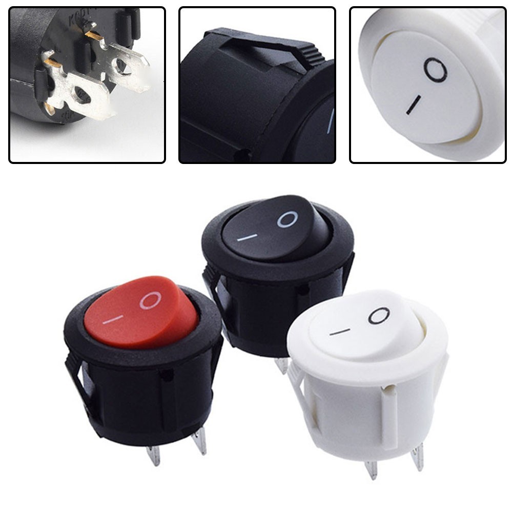 (HUND) 2PCS 12v Round Rocker Switch ON/OFF 2 Pin SPST Camper Van ...
