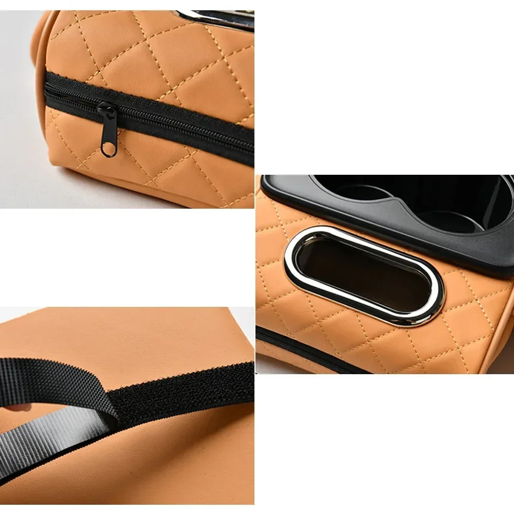 Funda Para Consola Central De Coche - Almohadilla Con Portavasos Y Soporte Para Móvil, 35x21 Cm, PU