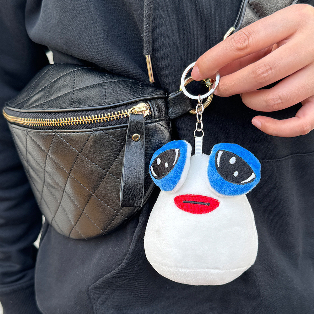 In Stock 10cm Game My Pet Alien Pou Plush Keychain Furdiburb Emotion ...