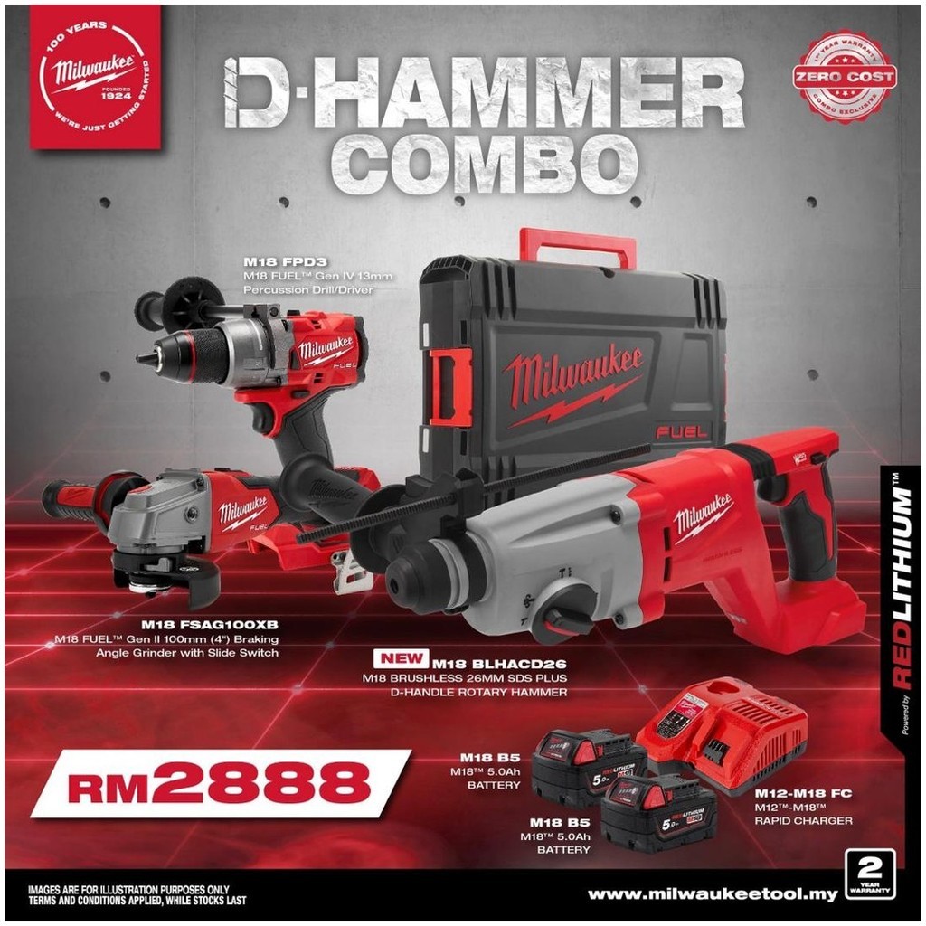 Milwaukee Combo M18 CHPX 502 FUEL High Performance SDS Plus Hammer 3 Mode Milwaukee D Hammer Combo Shopee Malaysia
