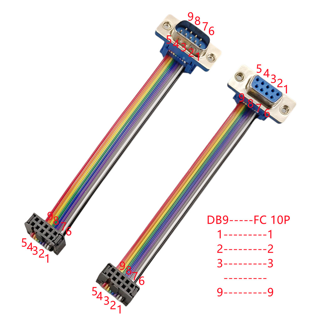 D-Sub DB9 9 Pin Male / Female Connector to FC-10P IDC Female 2.54mm 10 ...