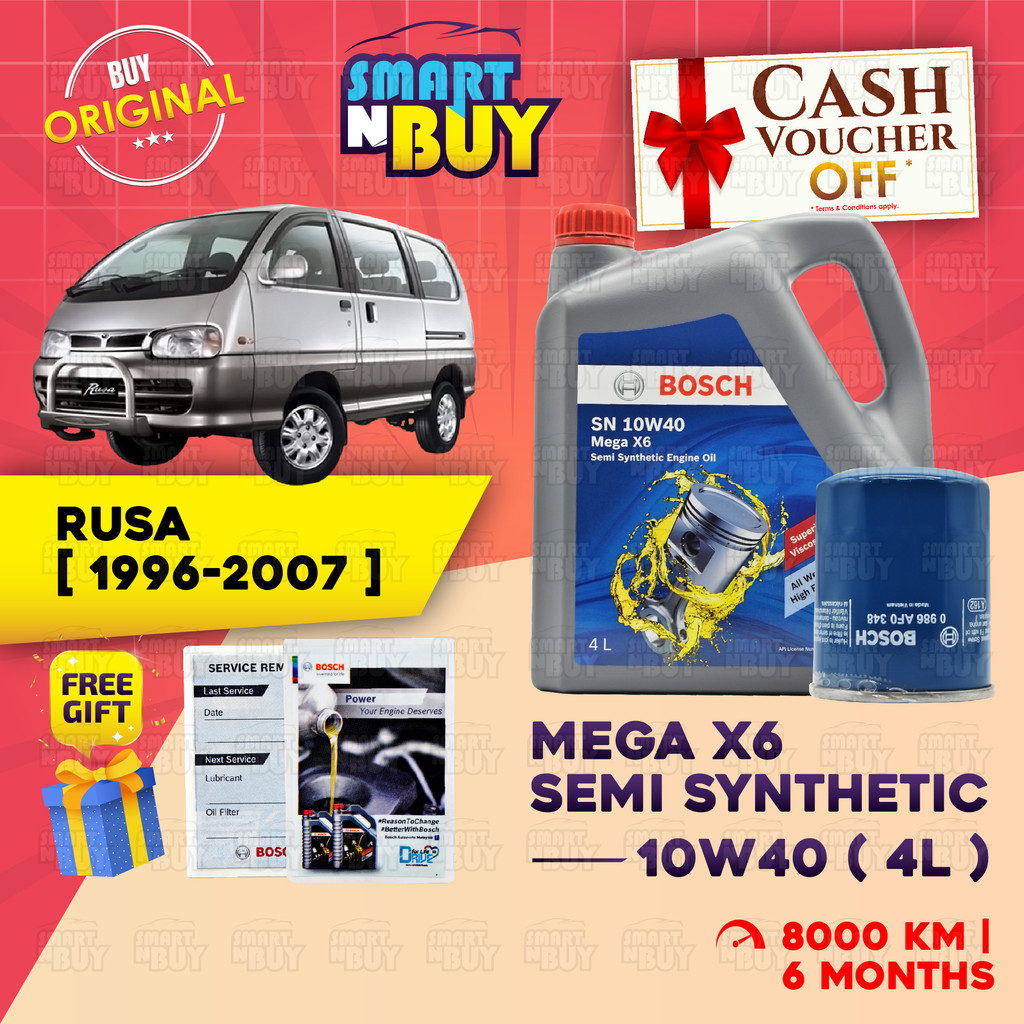 Bosch Engine Oil 10W40 Semi Synthetic Original Minyak Hitam Kereta ...