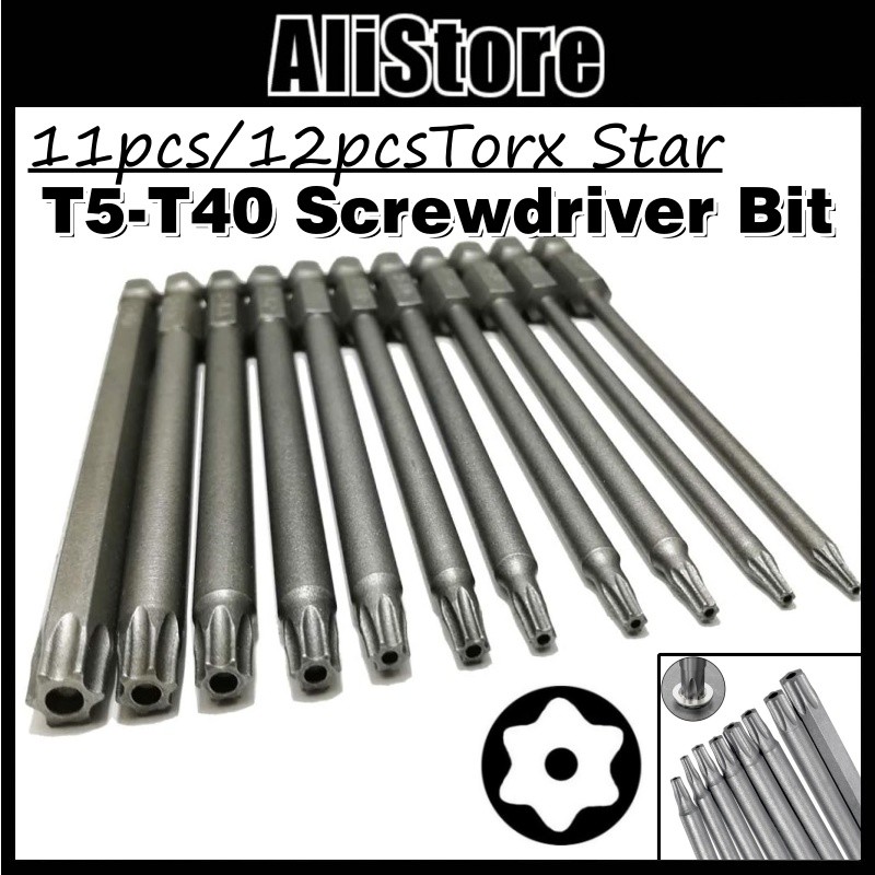 ALi 11pcs/12pcs Torx Screwdriver Bits Tool Set 1/4 Inch Hex Torx Socket ...