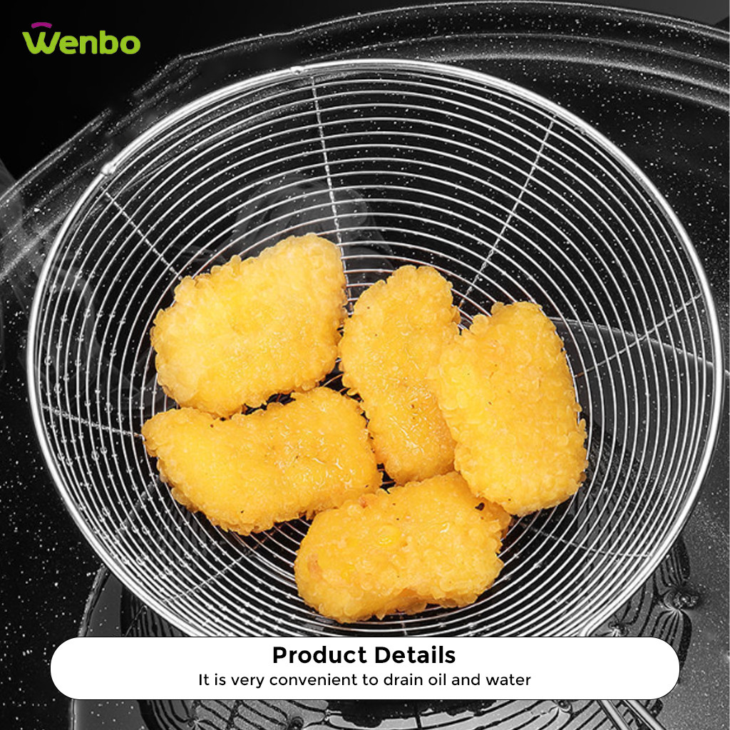 Wenbo Penapis Makanan Stainless Steel Mesh Strainer Hot Frying Pan Food ...