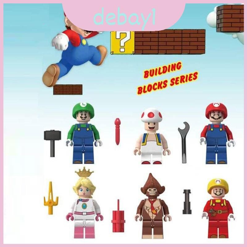 Mario Brothers Colorful Action Figures Abs Plastic Set Blocks Building ...