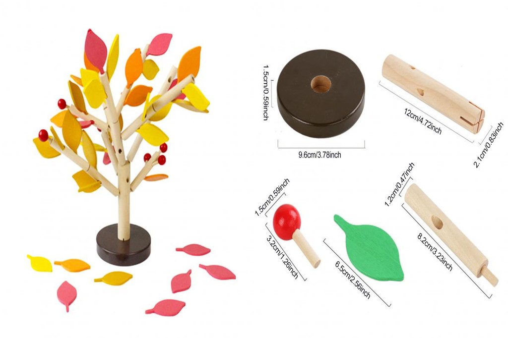 tbrinnd Kids Wooden Tree Toy Tree Assembly Toy with Base Wooden Tree ...