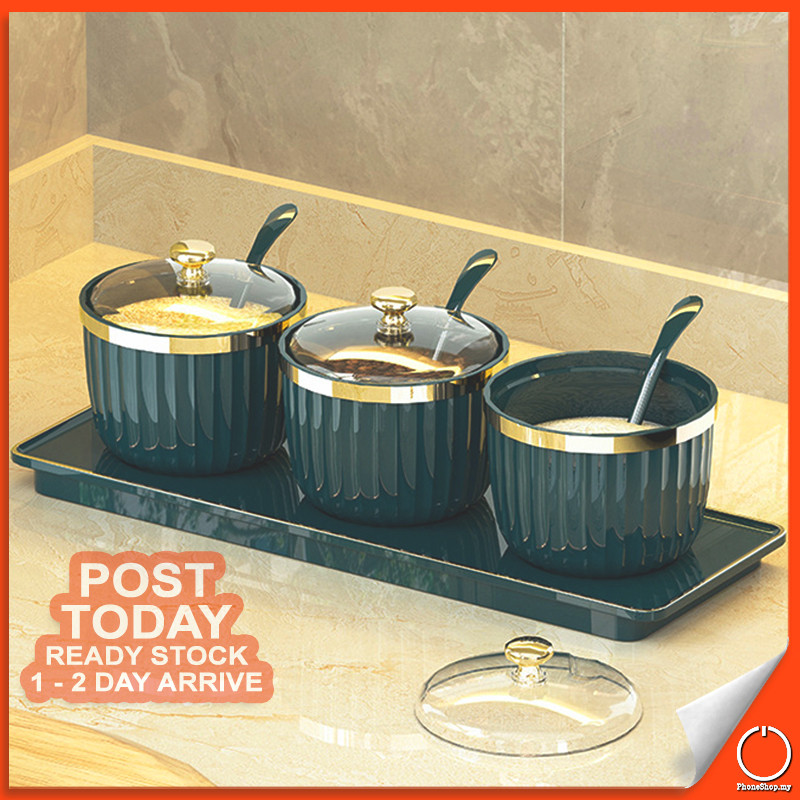 𝐊𝐄𝐄𝐏 𝐅𝐑𝐄𝐒𝐇 Condiment Container Set Seal Tight Lid Seasoning Bottle Salt ...