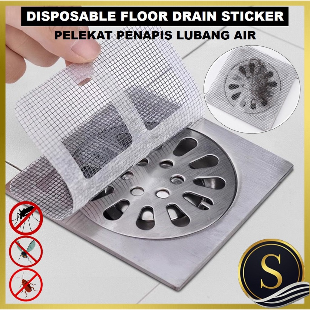 Disposable Floor Drain Sticker Block Hair Insect Bathroom Sewer Filter ...