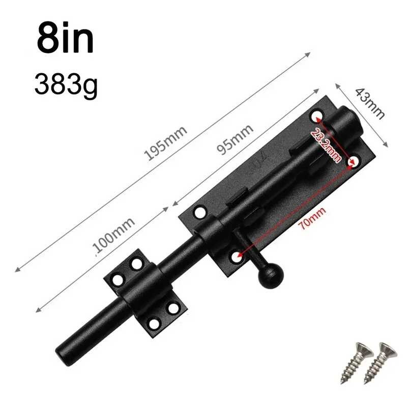 Duty Heavy Gate Latch Slide Lock 304 Stainless Steel Black Bolt Lock 6 ...