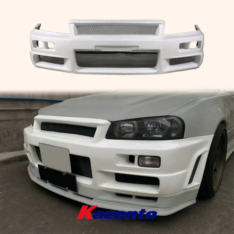 For Nissan R34 (GTT Only) Upgrade To GTR ST Style Front Bumper (require ...