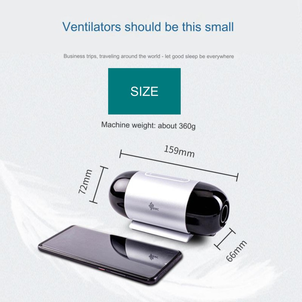 DC Mini AUTO CPAP Ventilator Anhydrous Humidifying Auto Ramp Feature ...